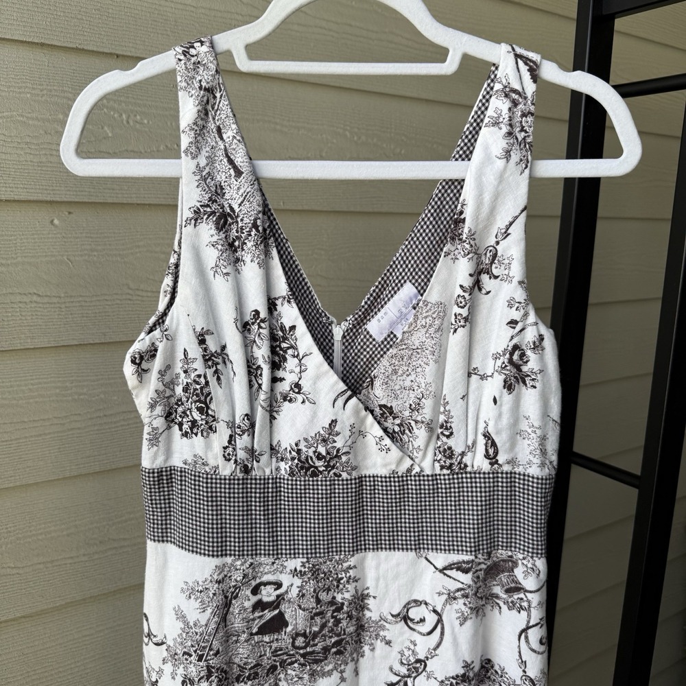 Womens Sam TY Sleeveless Empire Waist Knee Length Linen Rayon Dress Size 8 - Picture 2 of 7